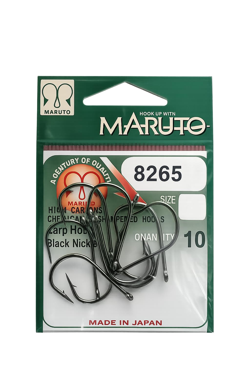 Maruto 8265 Carp Fishing Hooks | High Carbon Chemically Sharpened Hook | Black Nickel Finish | Japanese Made Strong Fishing Hook | Size 2–10 (Pack of 10) (7)-picture-12