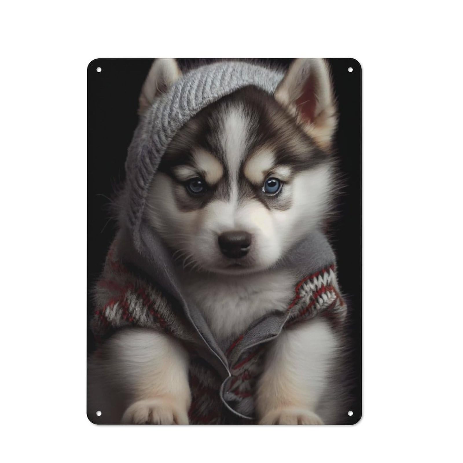 Junmoney Husky Puppy Tin Sign 40X30cm With For Pub Or Café, Rustic Decor, For Kitchen, Dining Room And Home Bar Wall Decor