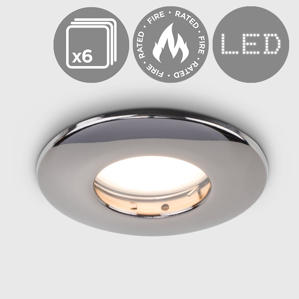 Modern IP65 4.5W Fire Rated LED Downlight - Chrome - Lighting