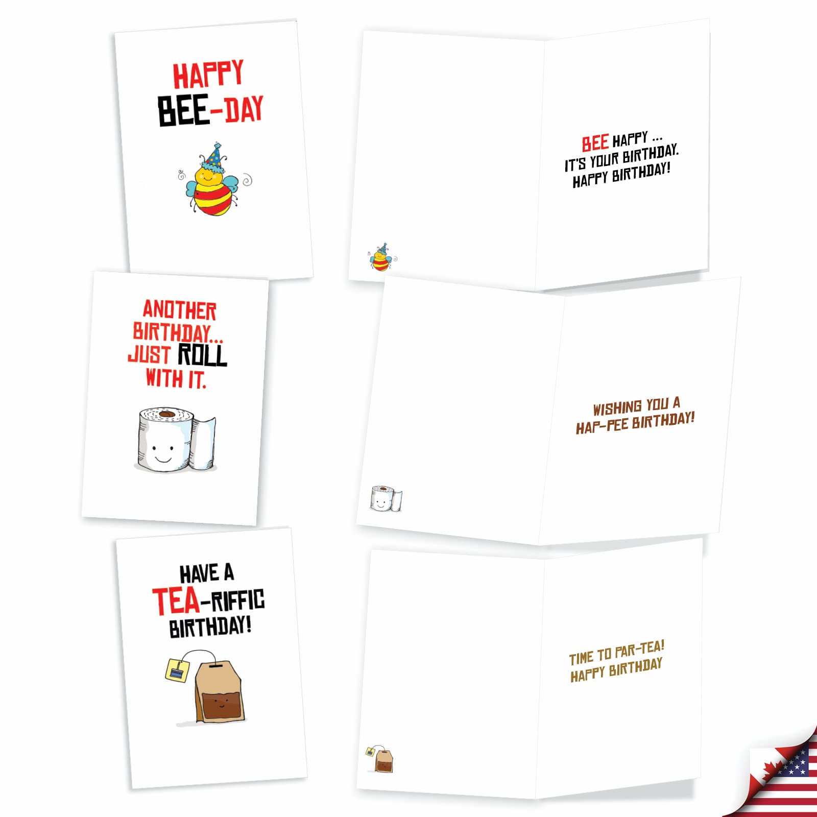 NobleWorks - 10 Assorted Happy Birthday Cards - Funny Bday Greeting Cards With Cartoons, Bulk Boxed Notecard Set - Doggone Funny Assortment A1243