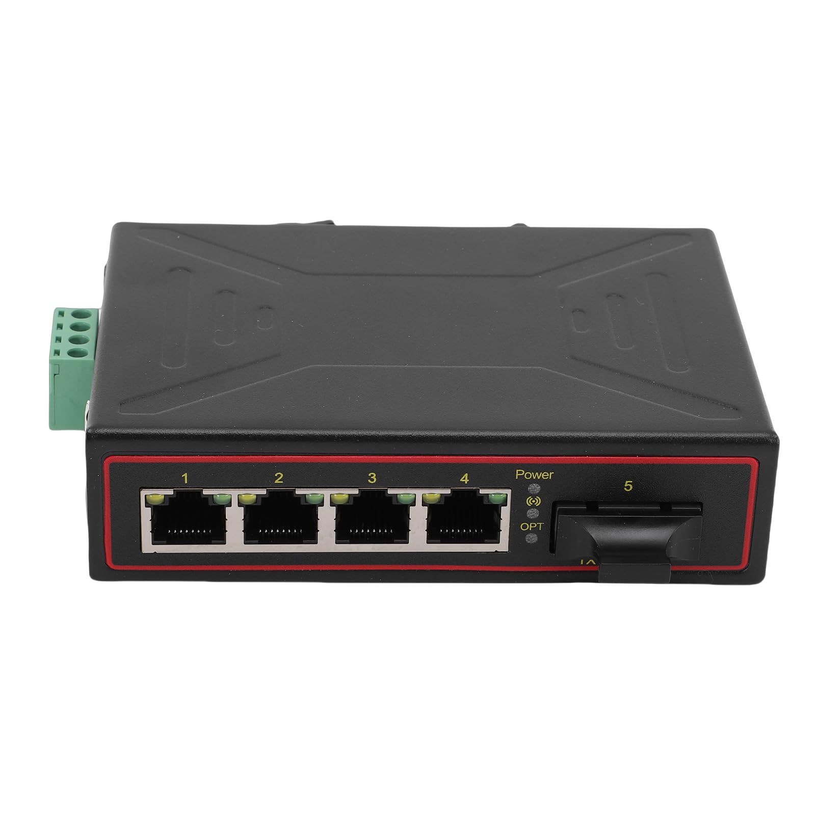 Fabater Convertitore Multimediale in Fibra Ethernet Switch Ethernet Industriale Ad Alte Prestazioni 10M 100M per Sistemi di Rete Metallo 1 Porta Ottica 4 Porte