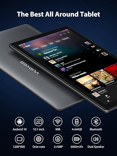 Miniatura 2 de YUMKEM - Tableta Octa Core de 10 pulgadas 4 GB de RAM 64 GB de almacenamiento tableta Android con teclado y tableta pantalla IPS HD de 101 pulgadas