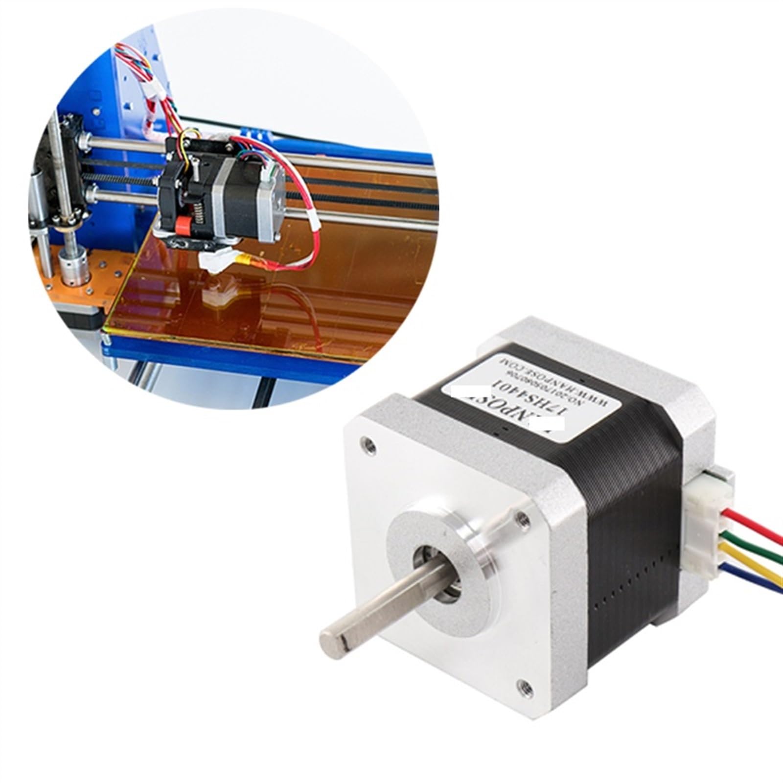 Motor paso a paso, 17HS4401 40mm Nema17 Motor paso a 42 Nema 17 42BYGH 1.5A 4 conductores for impresora 3D(5pcs)