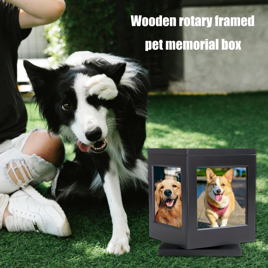 Pet Cremation Box Frame Memorial Box Gift for Pet Owners Photo Display Frame