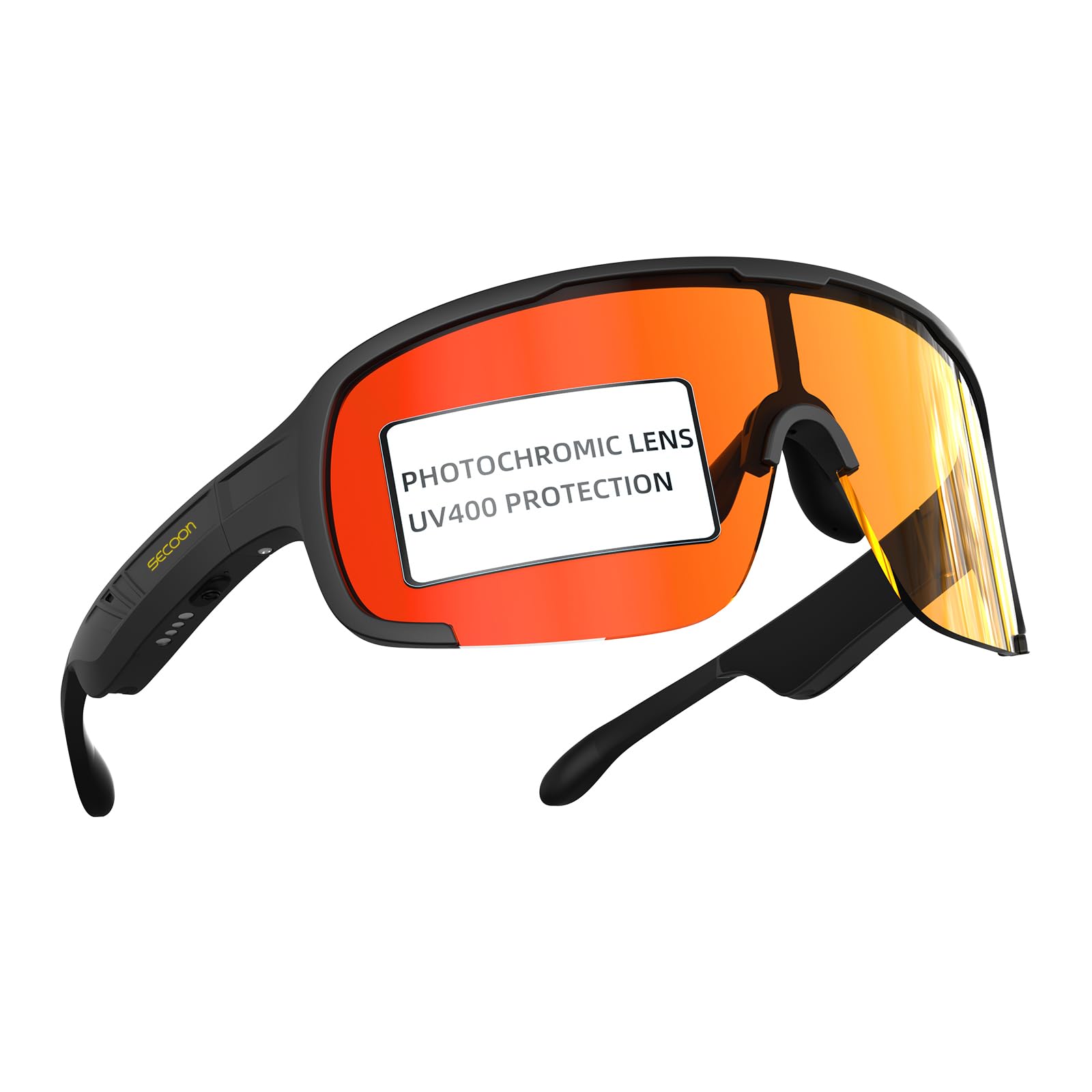 Bluetooth Sunglasses Polarized Sport Smart Glasses Open Ear Music Speakers Photochromic UV 400 Protection