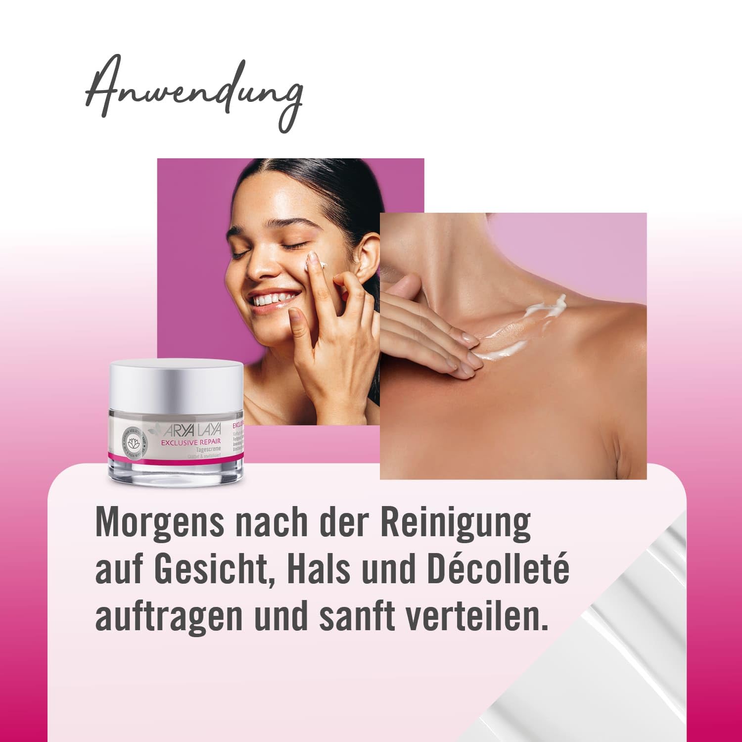ARYA LAYA Exclusive Repair Kombipack, Tages- & Nachtcreme, je 50 ml | 5-fach Anti-Aging Wirkung - weniger Faltentiefe, mehr Feuchtigkeit, Festigkeit, Elastizität & Glätte, vegan