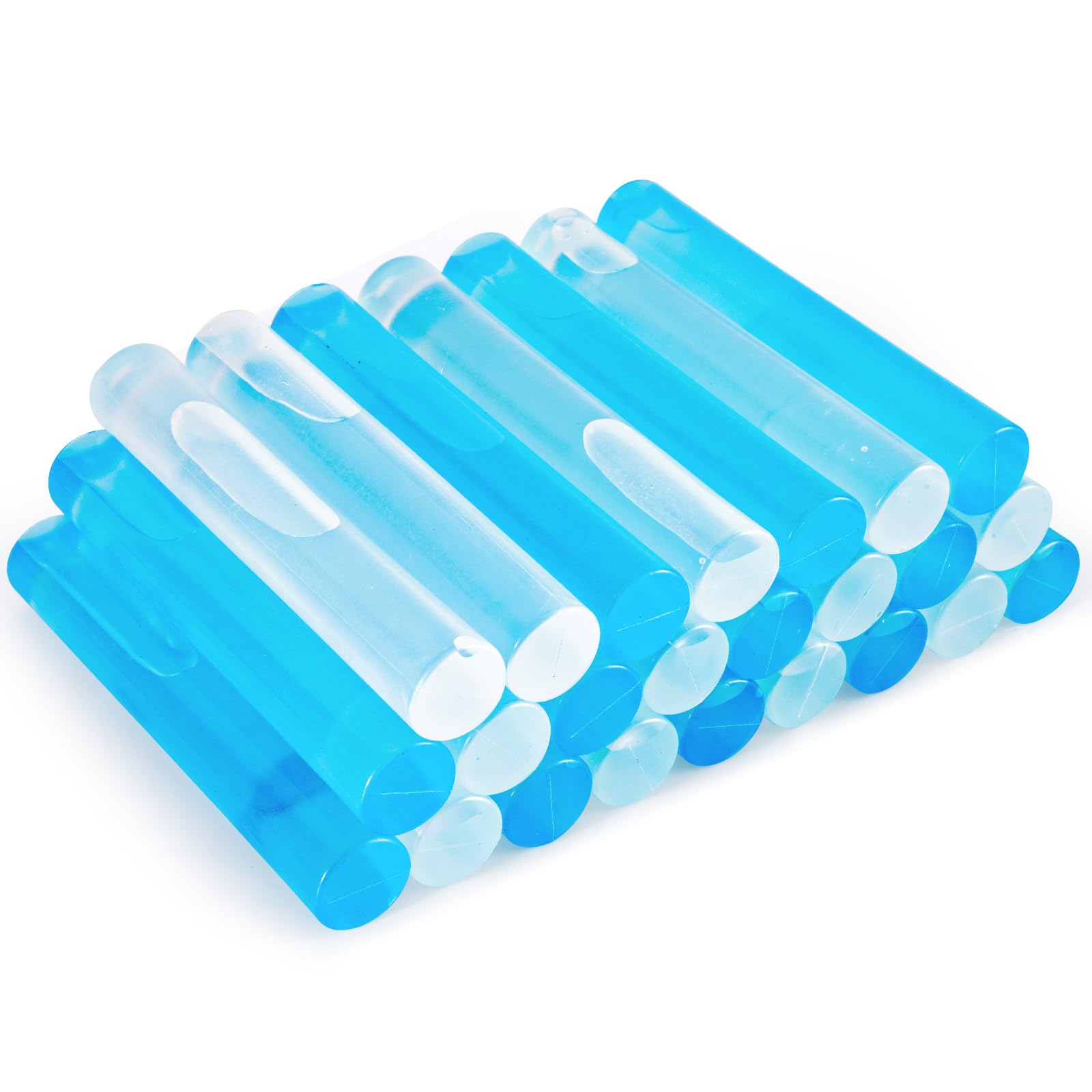 24 Pack Reusable Ice Cubes for Drinks, Quick Freeze Reusable Water Bottle Ice Stick BPA Free, Washable Plastic Ice Cubes for Whiskey, Wine, Coffee (