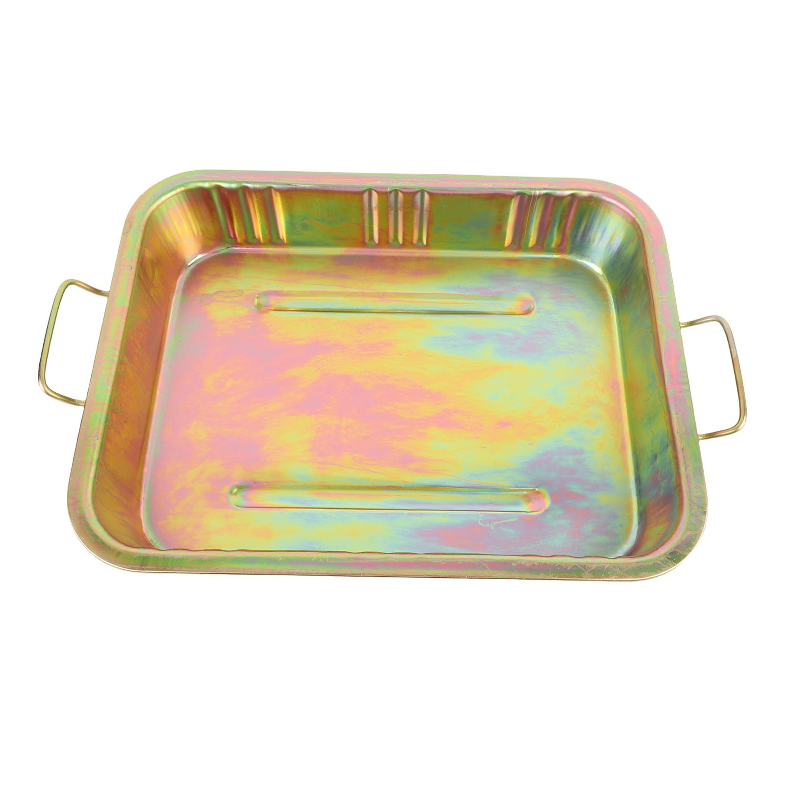 Bandeja de goteo de aceite de 13 litros 48,5 x 37,5 x 9 cm Bandeja de drenaje de aceite de hierro galvanizado y recipiente de recogida de líquidos Depósito anticorrosivo a prueba