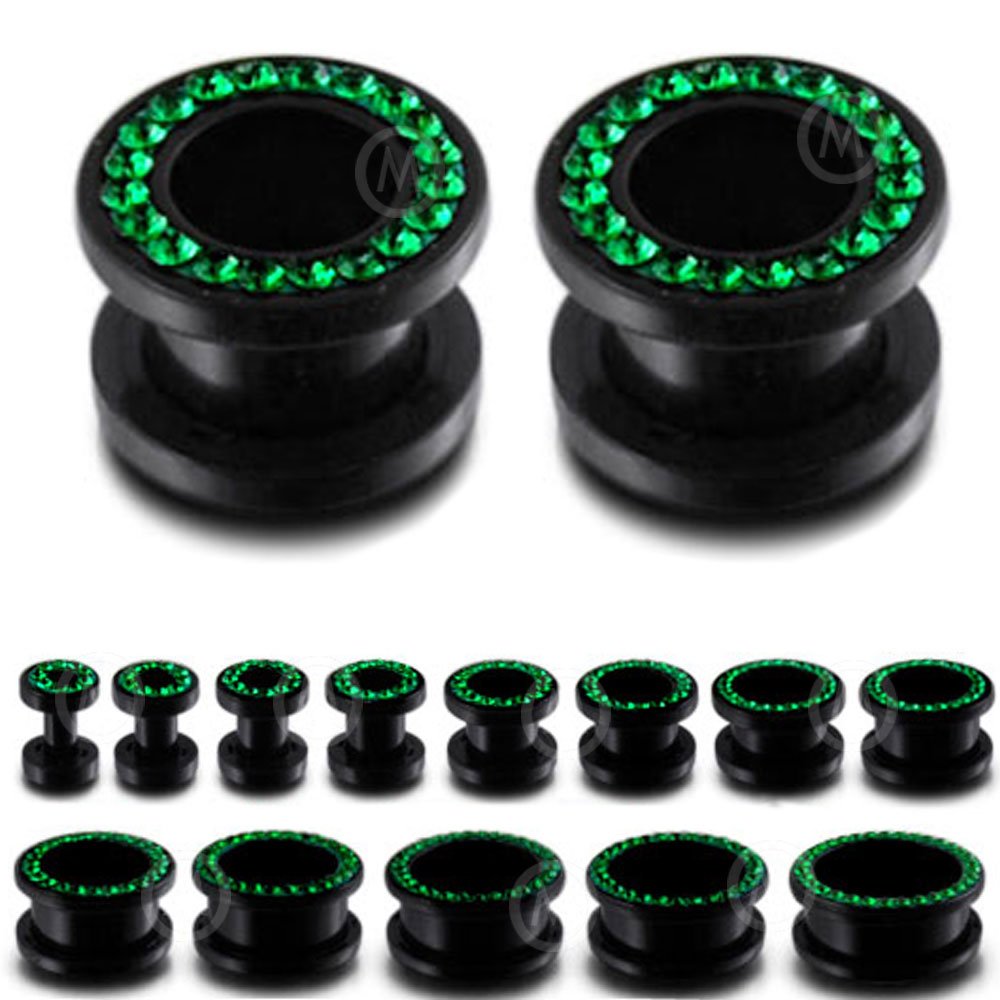 (7 Pairs or 1 Pair) 3mm to 20mm Gemtone Acrylic Flesh Tunnels Screw fit MoDTanOiz