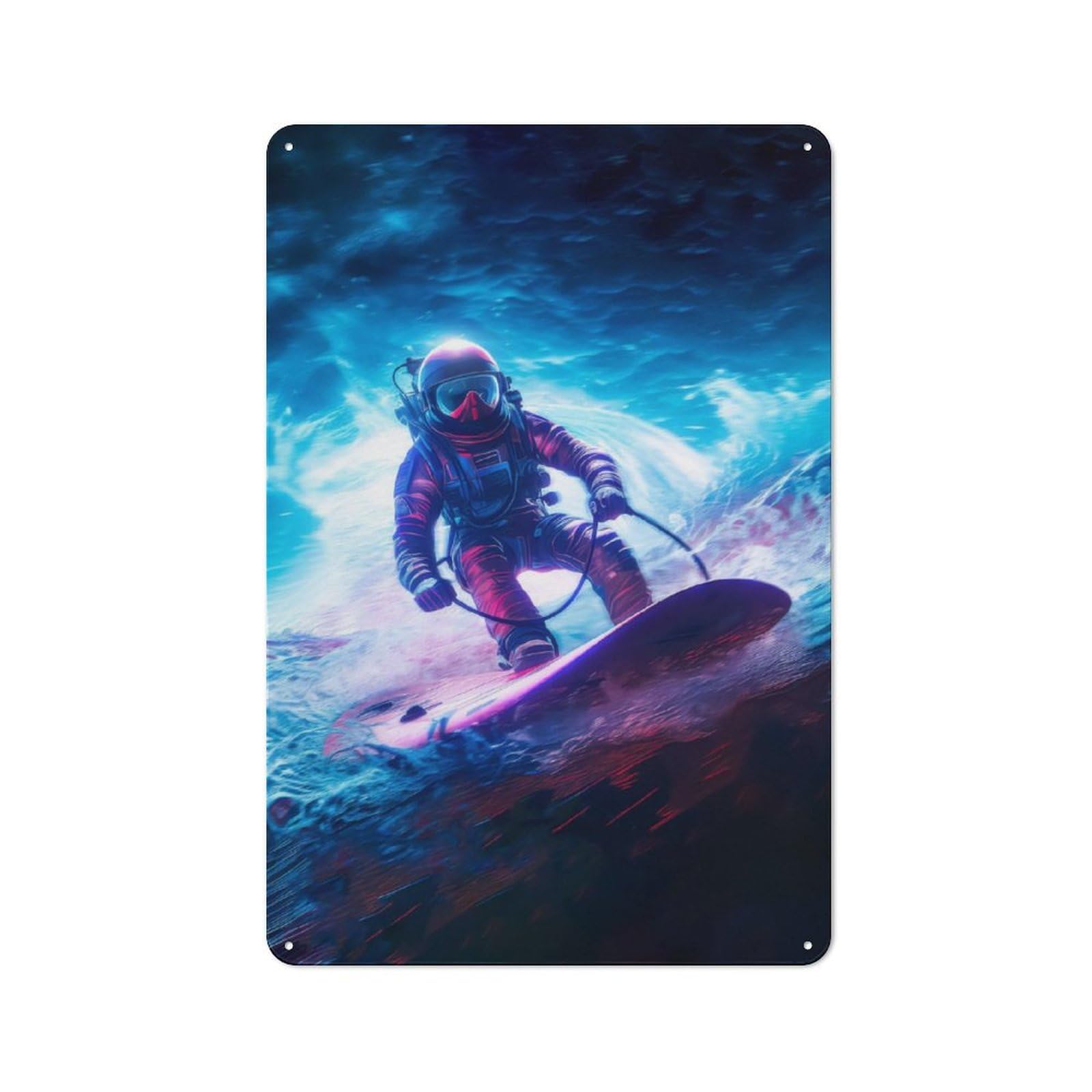 Junmoney Space Surfer For Café Or Restaurant, Vintage Tin Wall Plaque 30X20cm, New Home Wall Decor For Café Owners And Decorators