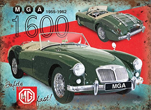 The Original Metal Sign Company 15 x 20 cm MGA 1600 clásico Coche Deportivo Placa metálica para la Pared