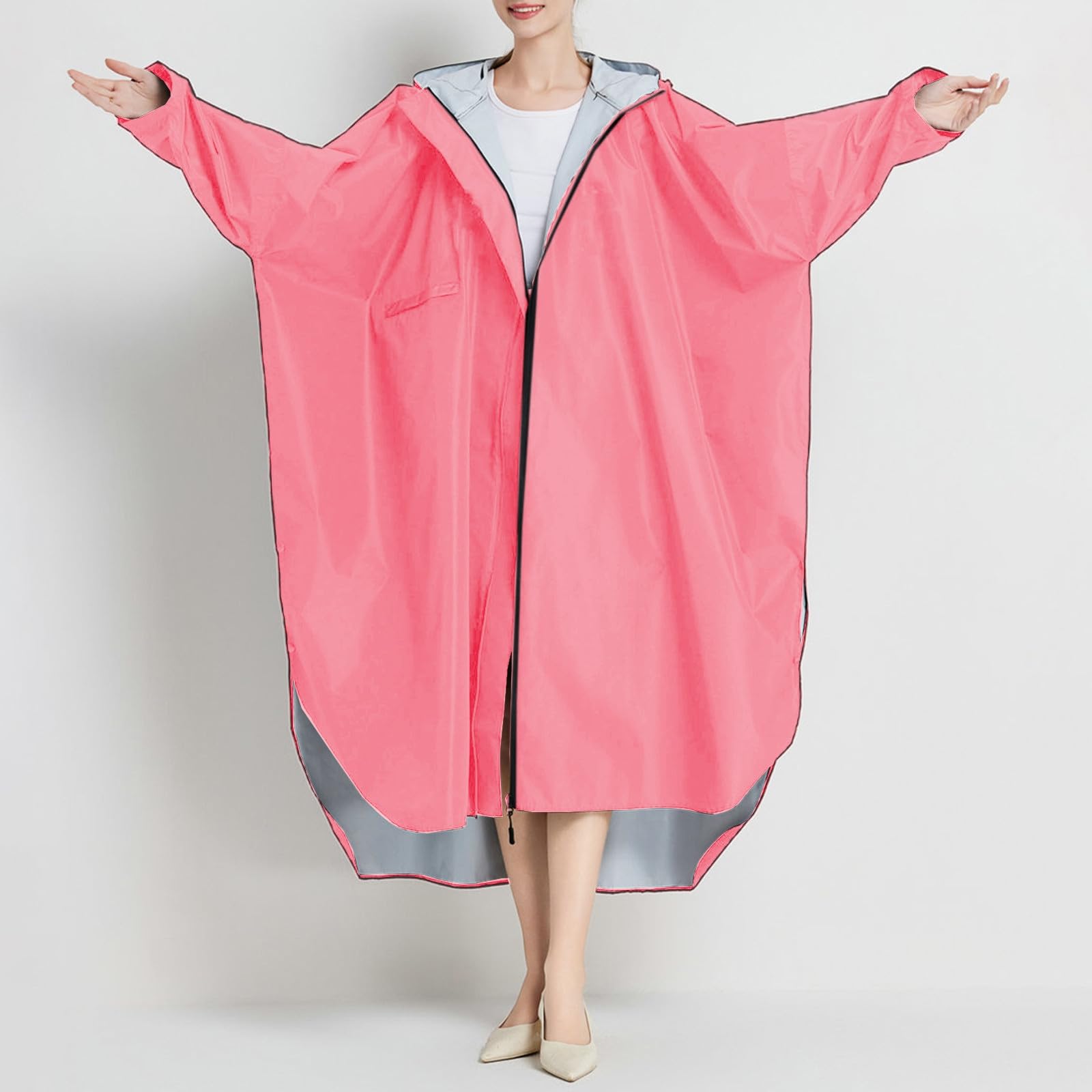 Generisch Poncho antipioggia per adulti, unisex, lungo, per attività all'aperto, con cappuccio, materiale alla moda, per ciclismo, escursionismo, viaggi