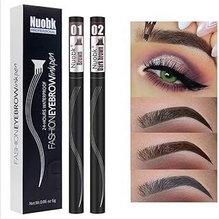 Eyebrow Pencil, Tattoo Eyebrow, Eyebrow Tattoo Pen, Waterproof & Smudge-Proof Microblading Eyebrow Pencil, Long-lasting Brow Gel, Four Tips Micro-Fork Tip Applicator, Natural Looking Brows, 2pcs