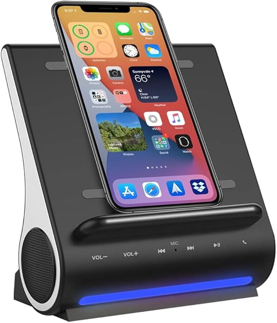 Azpen Fast Charging Wireless Charger, Bluetooth Premium Speakers