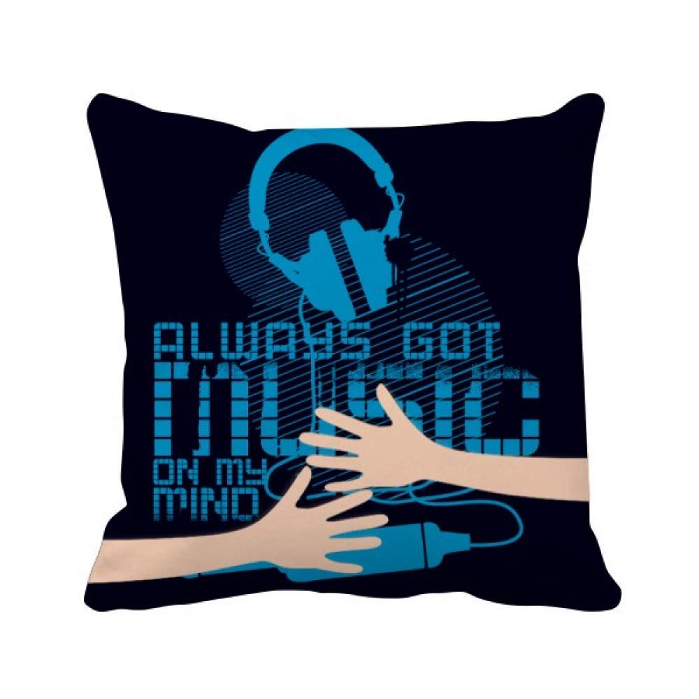Coussin de couvrir la musique fou motif bleu protégeant votre oreiller de salon