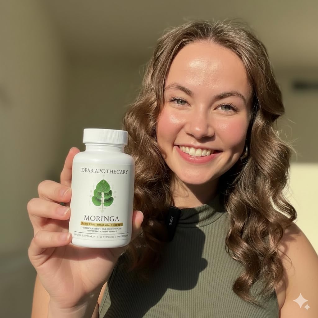 Moringa Oleifera Capsules 800mg - Pure Leaf Powder Superfood with Antioxidants Vitamins Minerals Amino Acids - Energy Immune Support Green Supplement for Men Women - Vegan Non-GMO - 60 Count