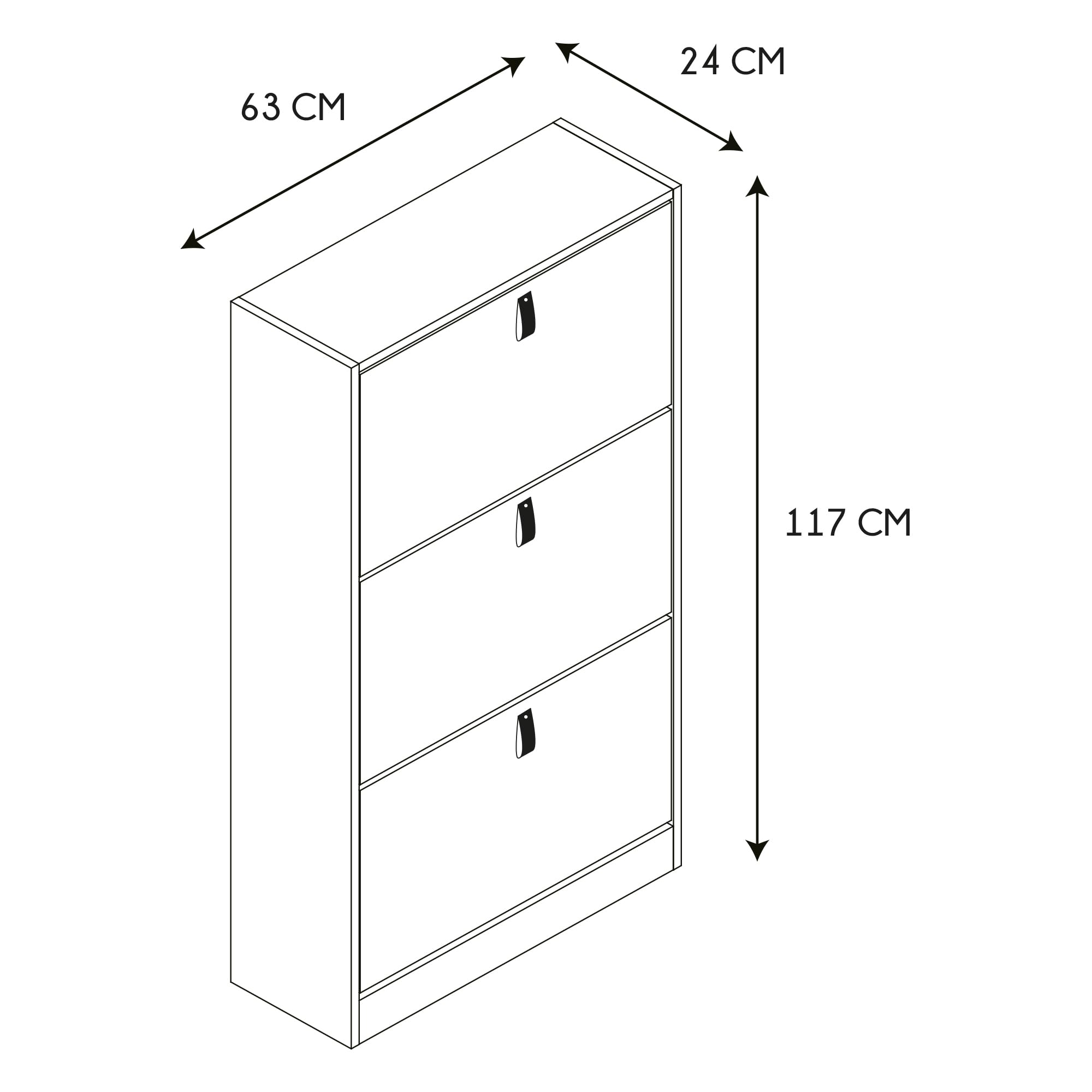 HOME DECO FACTORY MUEBLE ZAPATERO 3 PUERTAS ABBO
