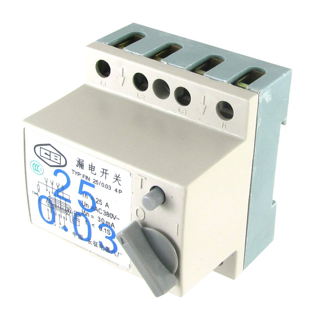 IEUMJNAT AC 380V 25A 4P Switch Type ELCB -Professional - Leakage Circuit Breaker