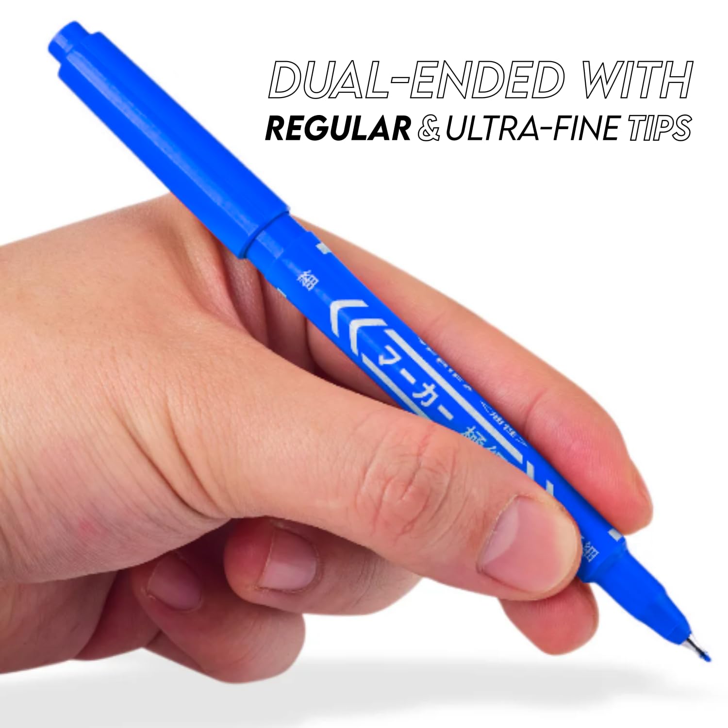 Hildbrandt Tattoo Skin Scribe Pen Dual-Tip Marker Piercing Marking Surgical Tattooing (5 Pack, Blue)