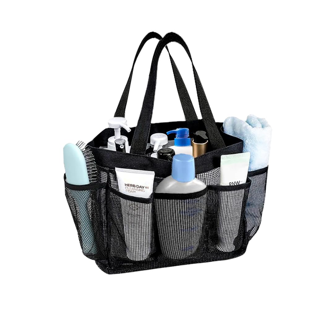 Mesh Shower Bag Shower Caddy Portable Shower Tote Bag for College Dorm Bathroom Gym Travel Quick Dry Hanging