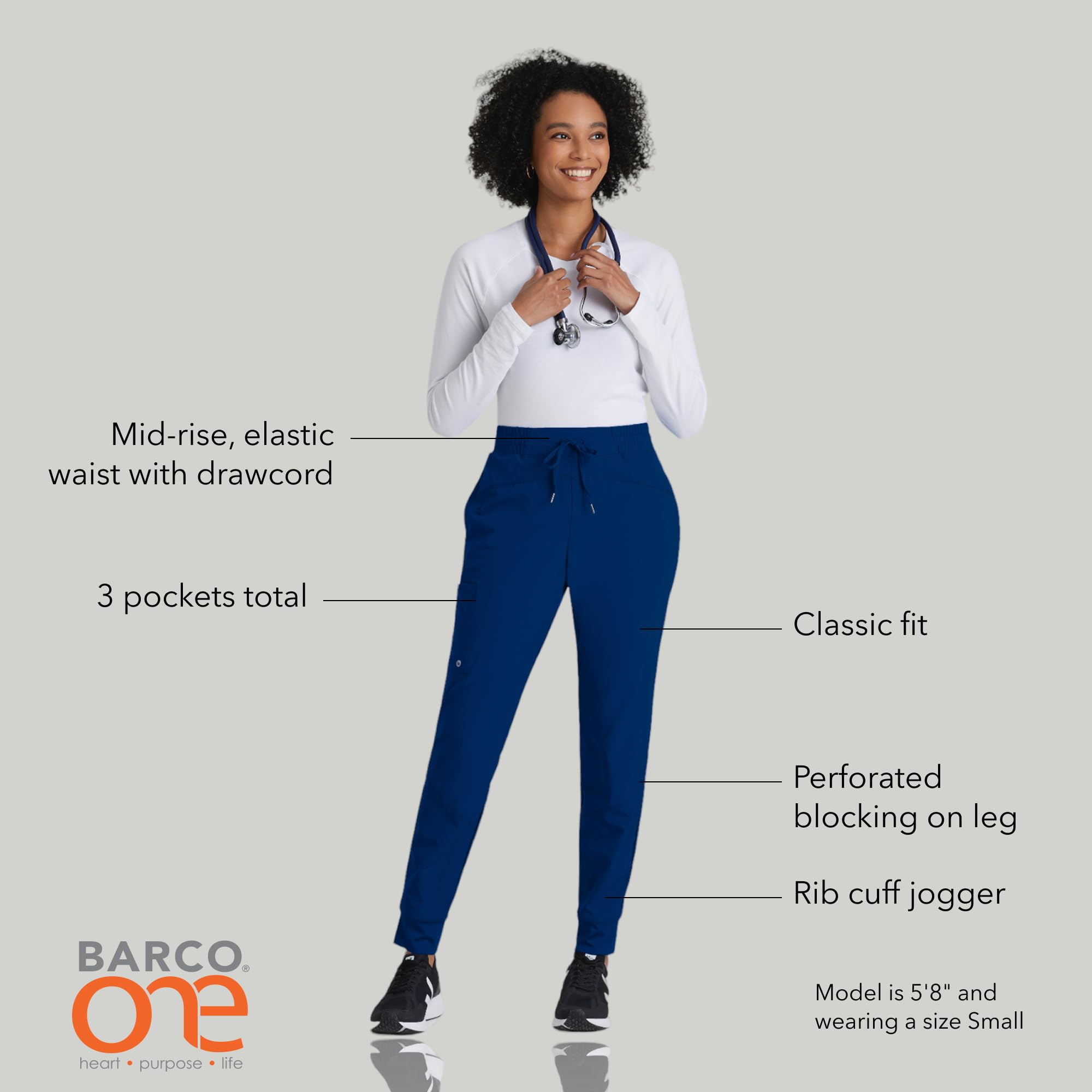 Barco ONE - Pantaloni sportivi da donna con 3 tasche, elasticizzati in 4 direzioni