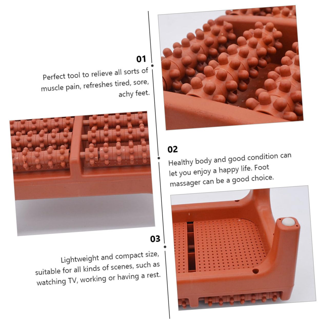 2 Piezas Rodillo Masajeador de Pies Ergonomico de Puntos Masajeador de Plantar para Aliviar Dolores Musculares y Circulación para Relajación Casa Familiares y Amigos