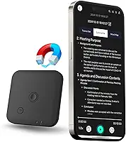 FoCase Note AI Gravador de voz, transcrever e resumir, tradução, controle de aplicativo com chat GPT, magnético, 64 GB de memória, suporta 112 idiomas, gravador de áudio para chamadas telefônicas