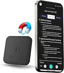 FoCase Note AI Gravador de voz, transcrever e resumir, tradução, controle de aplicativo com chat GPT, magnético, 64 GB de memória, suporta 112 idiomas, gravador de áudio para chamadas telefônicas