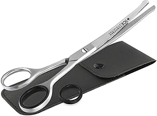 Fellschere Hunde Hundehaarschere Gebogene Pfotenschere mit Mikroverzahnung - Profi Fell Haarschere Schere für Tiere 16 cm mit Etui product image