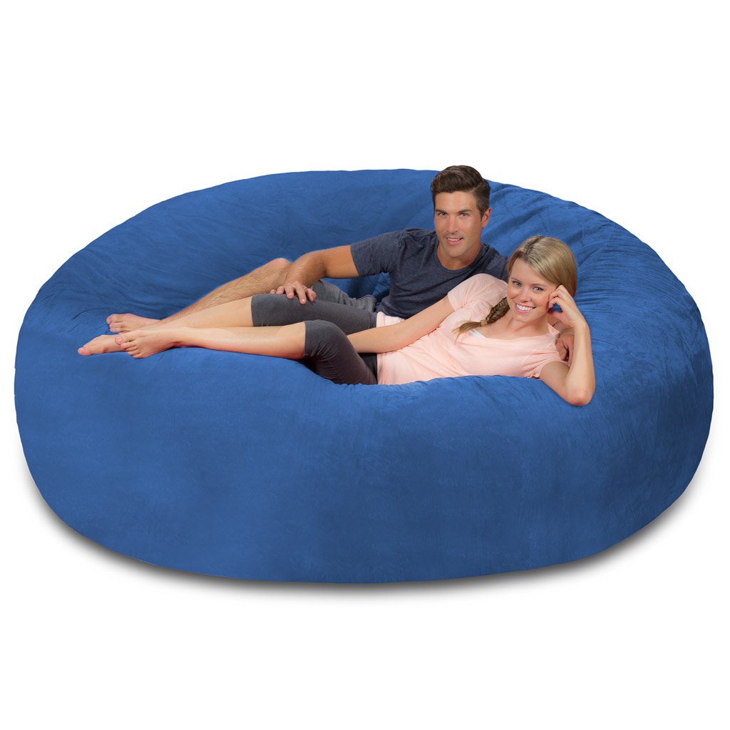 Comfy Sacks Memory Foam Bean Bag Chair Royal Blue Micro