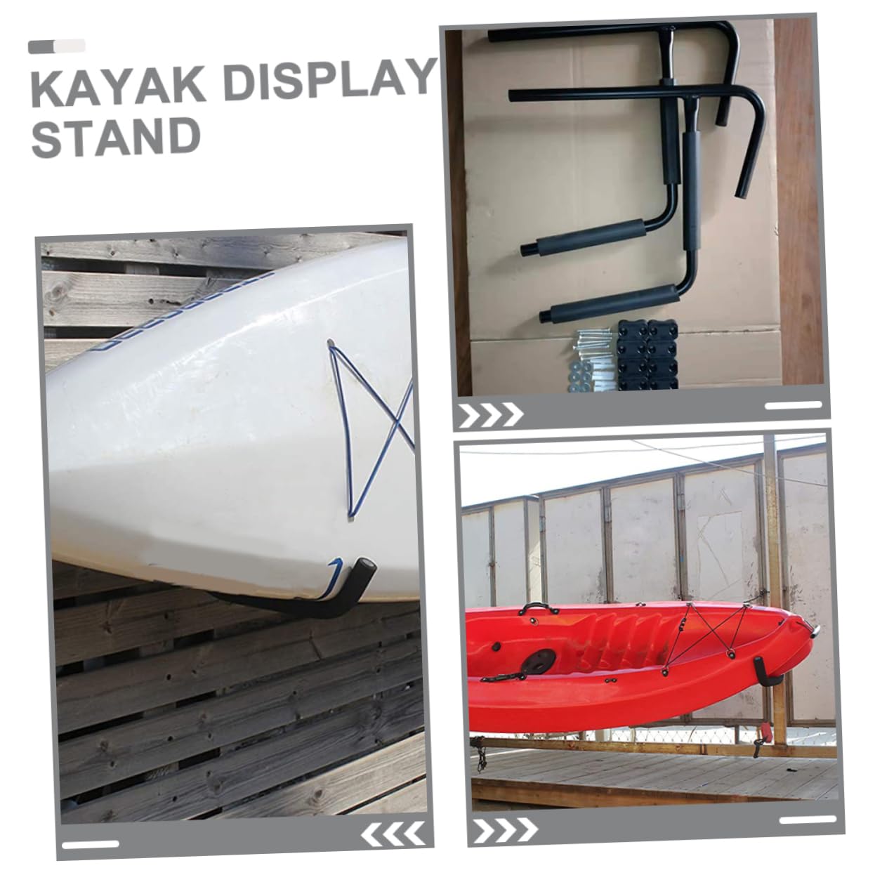 Toddmomy 2sets Canoe Holders of Metal Kayak Wall Mounts for Indoor Storage Easy Installation Kayak Brackets Space-Saving Support for Canoe Supplies