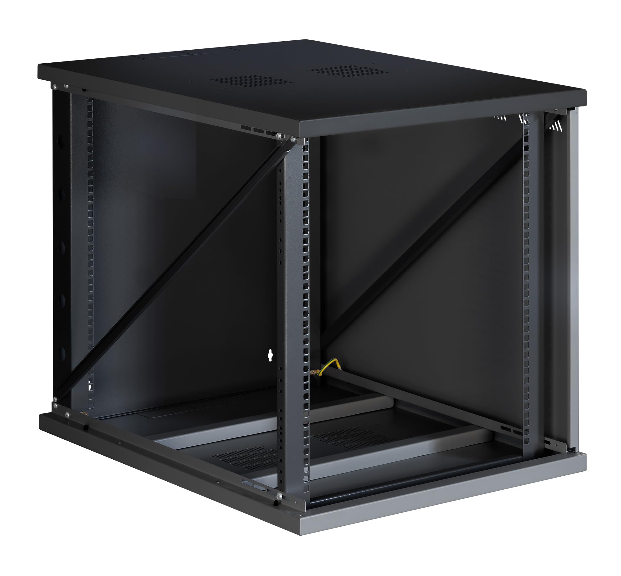 Techly Professional 369175 Armadio Rack 19" a Muro 13U P 800mm L 600mm Porta Vetro Nero Nero