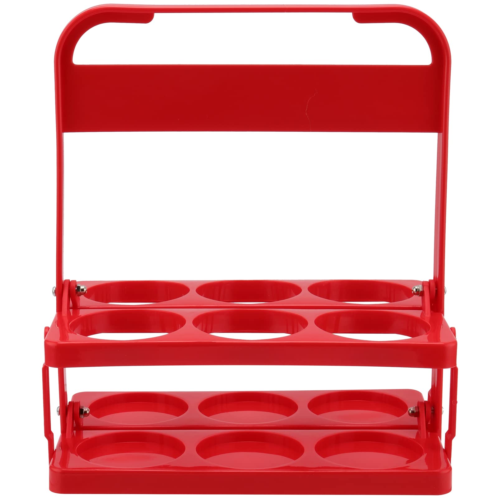 KEILEOHO Lot de 3 porte-gobelets pliables en plastique avec poignée pour 6 tasses, pour conducteurs, maison, bar, restaurant, rouge