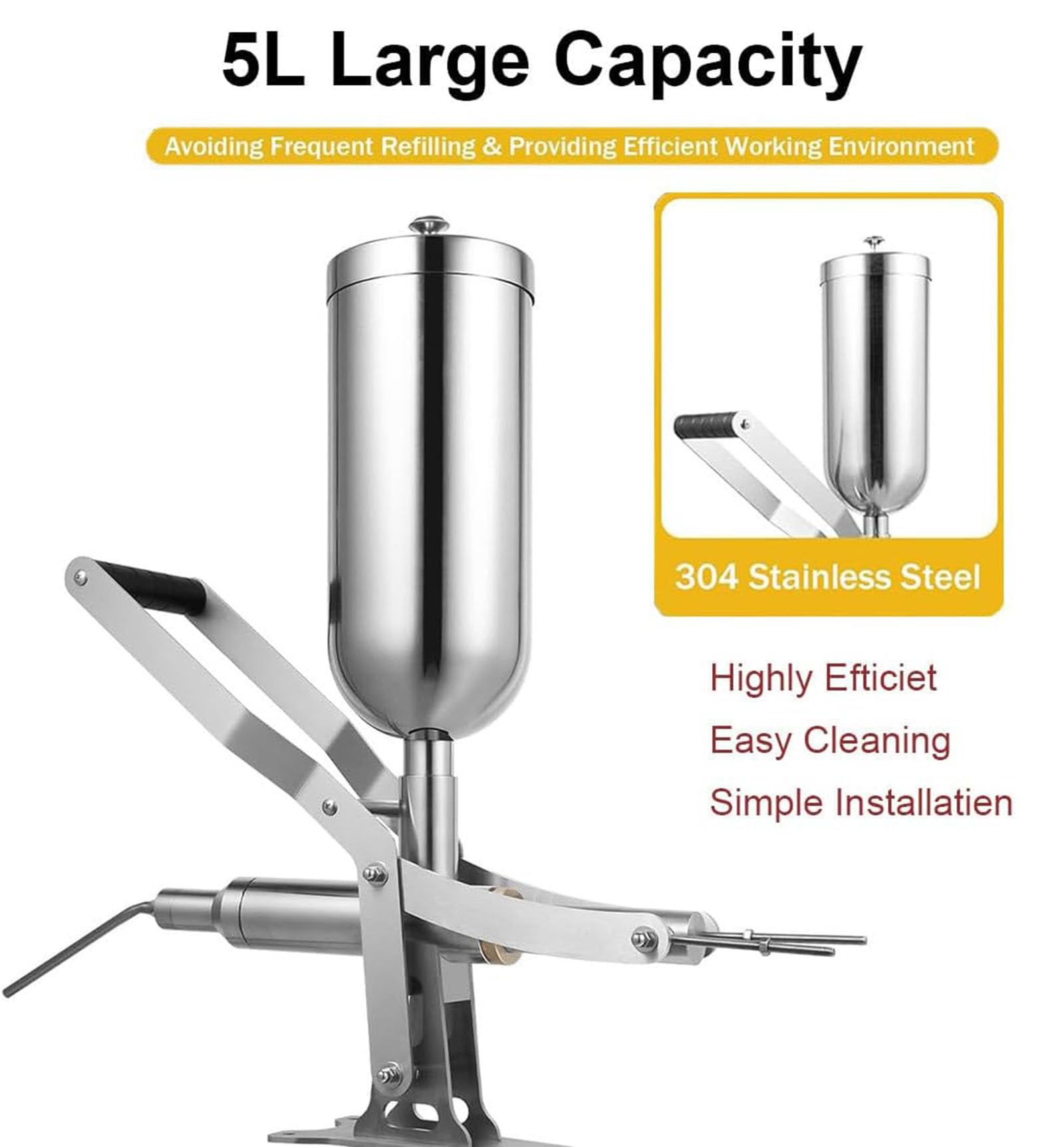 Manual Donut-Filling Machine 304 Stainless Steel Cream Injector with 4 Nozzles - Perfect for Bakeries Restaurants Cafes Home — view 7