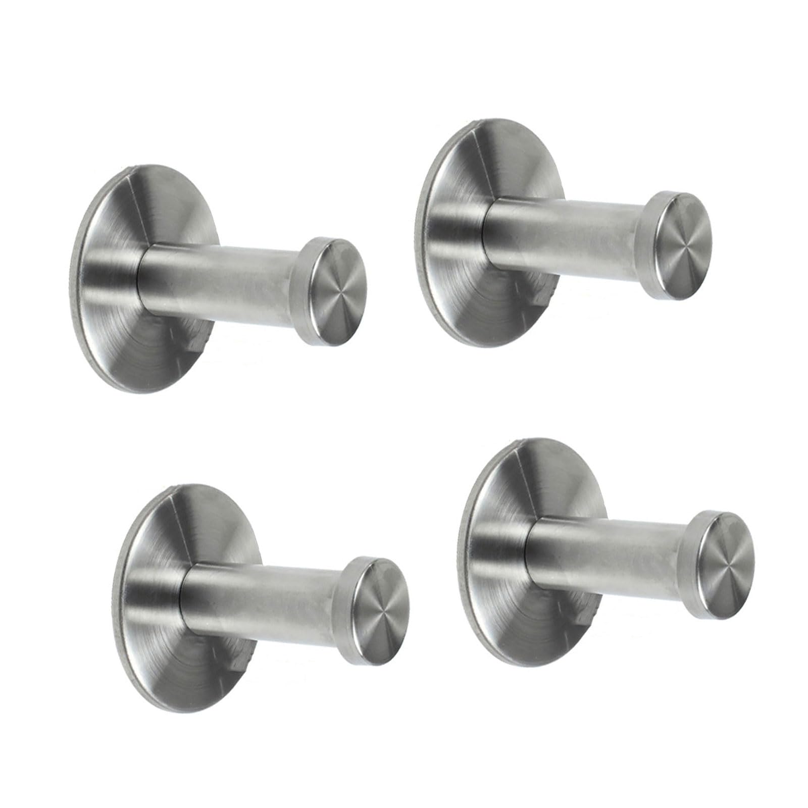 Tertioi E 4 Pcs Singl Hook Wall Mounted Coat Towel Hanger Bathroom Closet Wardrob Clothes Mount Coat Stainless Steel Rob