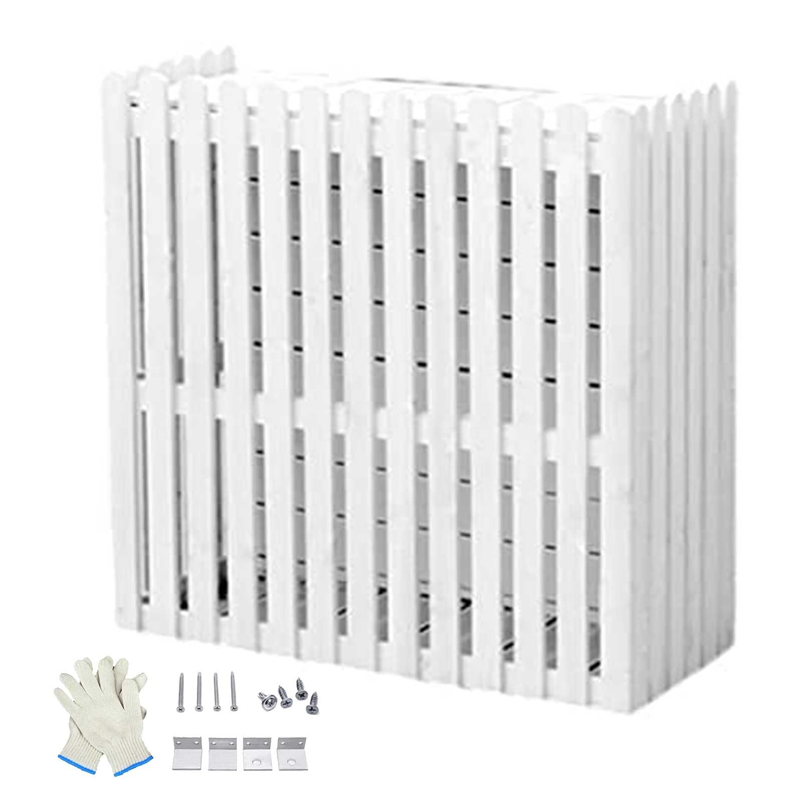 Na zewnątrz - 4-panelowe drewniane schronienie ogrodowe i patio, odporne na warunki atmosferyczne, 120 x 60 x 109 cm, idealny do dekoracji przy basenie i na zewnątrz, białe wykończenie