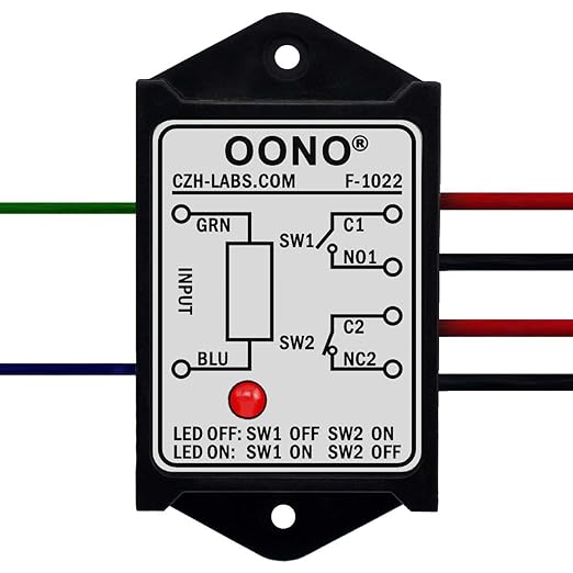 OONO DPST 1NO 1NC 8Amp Power Relay Module, AC/DC 12V Control Voltage
