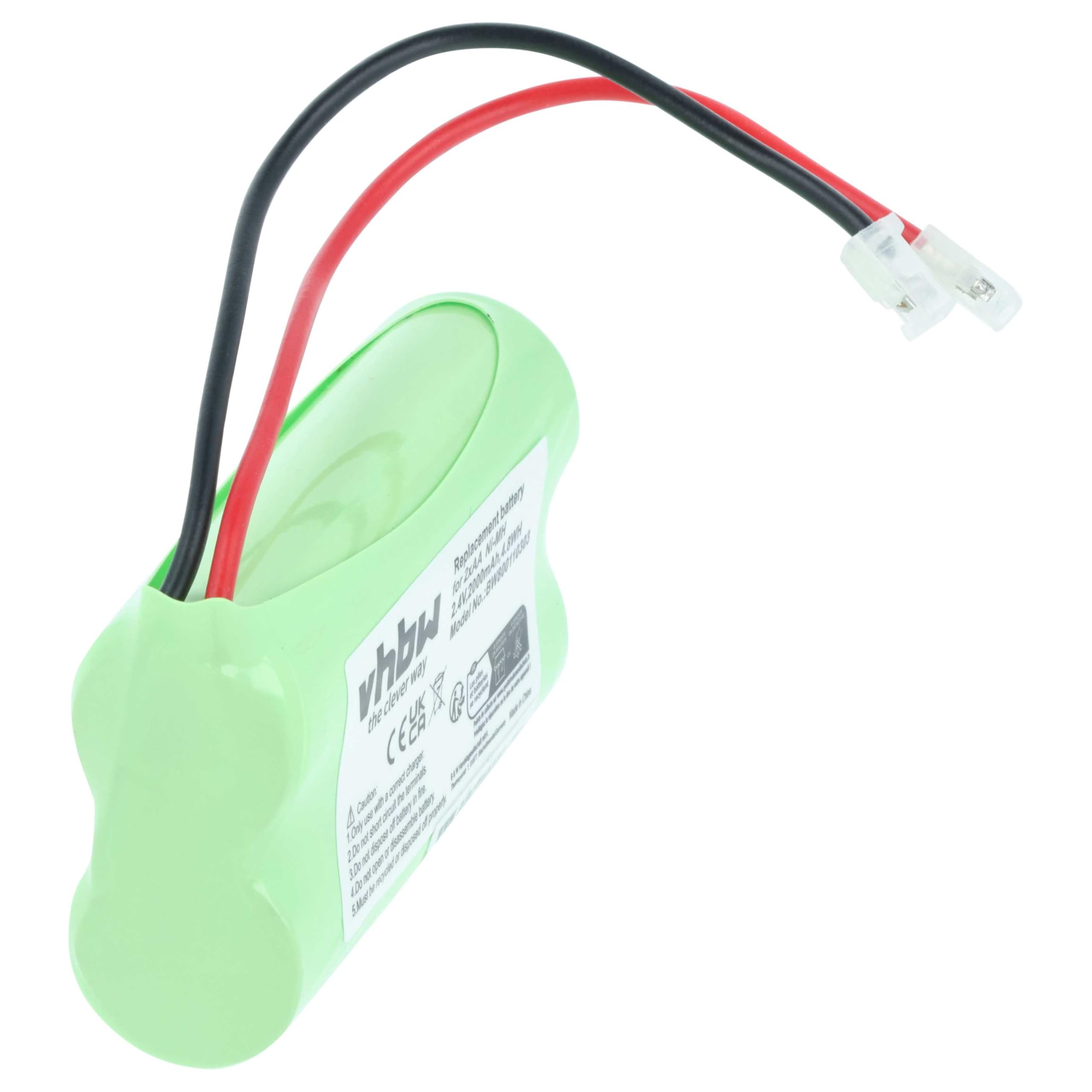 vhbw 4x Batteria pacco di 2x AA Mignon per diversi dispositivi (2000mAh, 2,4V, NiMH)