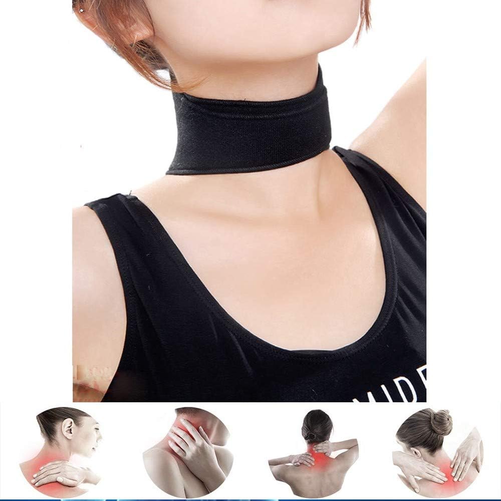 MQSS Cuello Magnético magnético Terapia Autocalentamiento para el Dolor Cuello Vertebras Cervicales Collarín Cervical para el Dolor de Cuello Ajustable6pcs