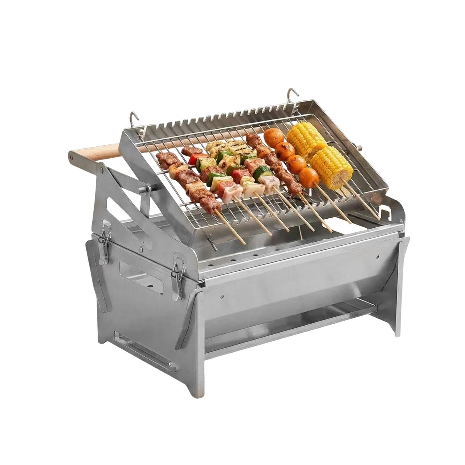 Griglia a carbonella portatile Griglia In Acciaio Da Campeggio Con | Griglia Fornello A Carbone Per campeggio picnic giardino BBQ cortile spiaggia feste e grigliate