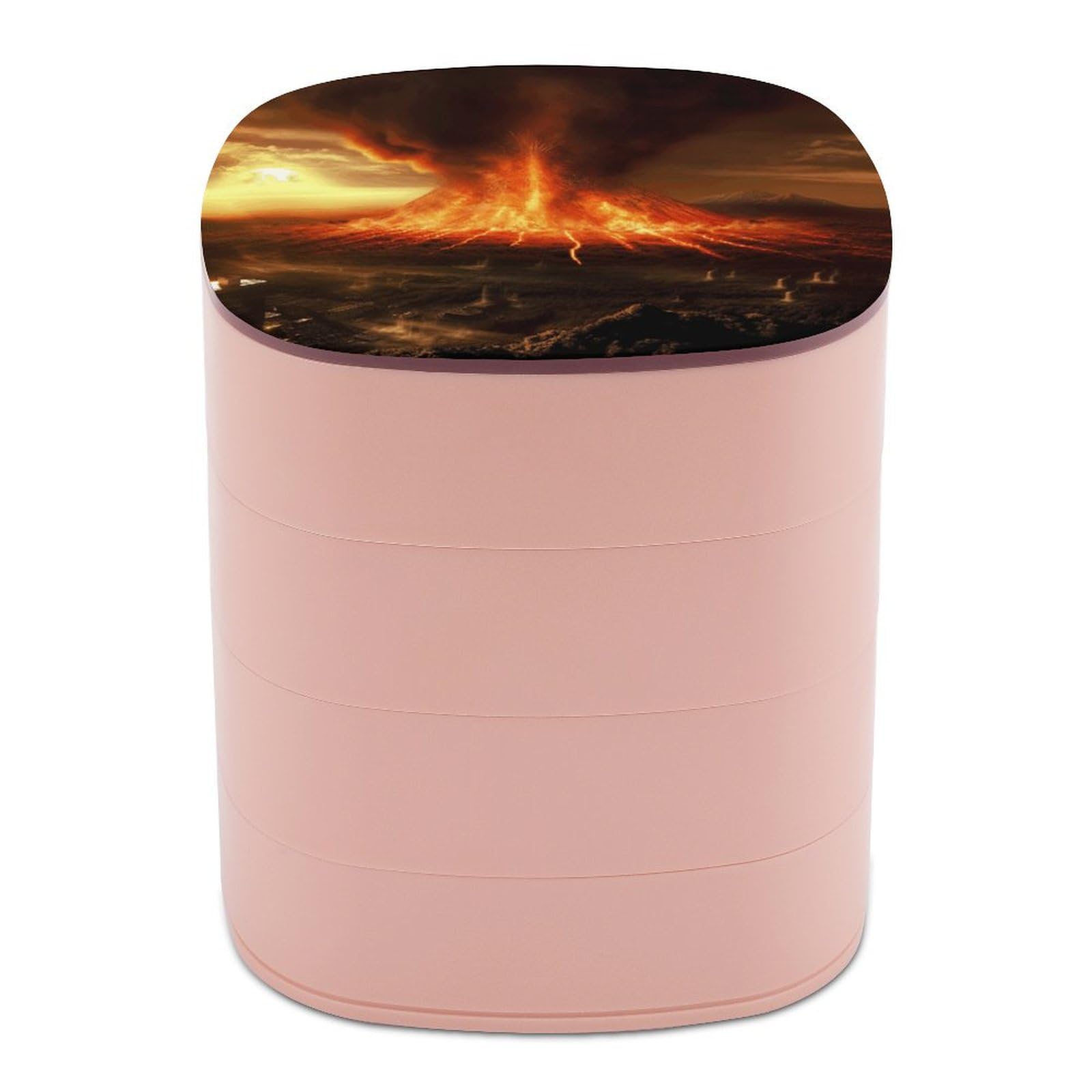 Boîte à bijoux rotative pour coiffeuse et rangement de collier volcan