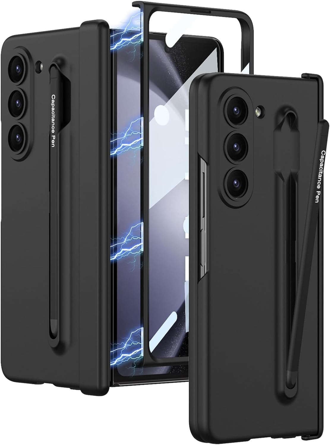 Kapa Contrast Magnetic Hinge Case for Samsung Galaxy Z Fold 5 | Inbuilt S-Pen Holder Stand Hybrid Back Cover (Black with Black Pen) (B0CV5DM6X9) Amazon Price History, Amazon Price Tracker