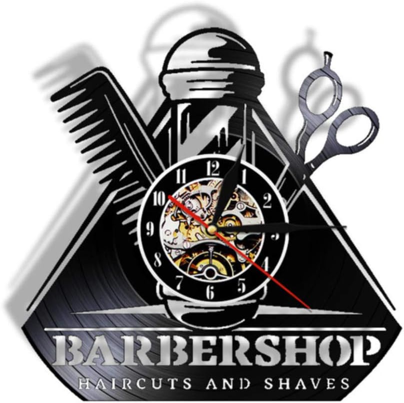 Mzjiaqir Barber Shop 3D Decorative Led Wall Light Barber Kit Decoration Laser Cut Clock Hairdresser Hair Salon Wall Art
