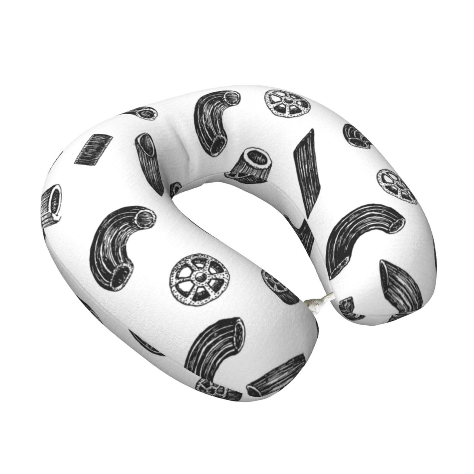 LKYMOH Hand Drawn Pasta, Travel Neck Pillow U-Shaped Memory Neck Support Soft Comfortable With Washable Cover For Airplane Car Traveling and Office