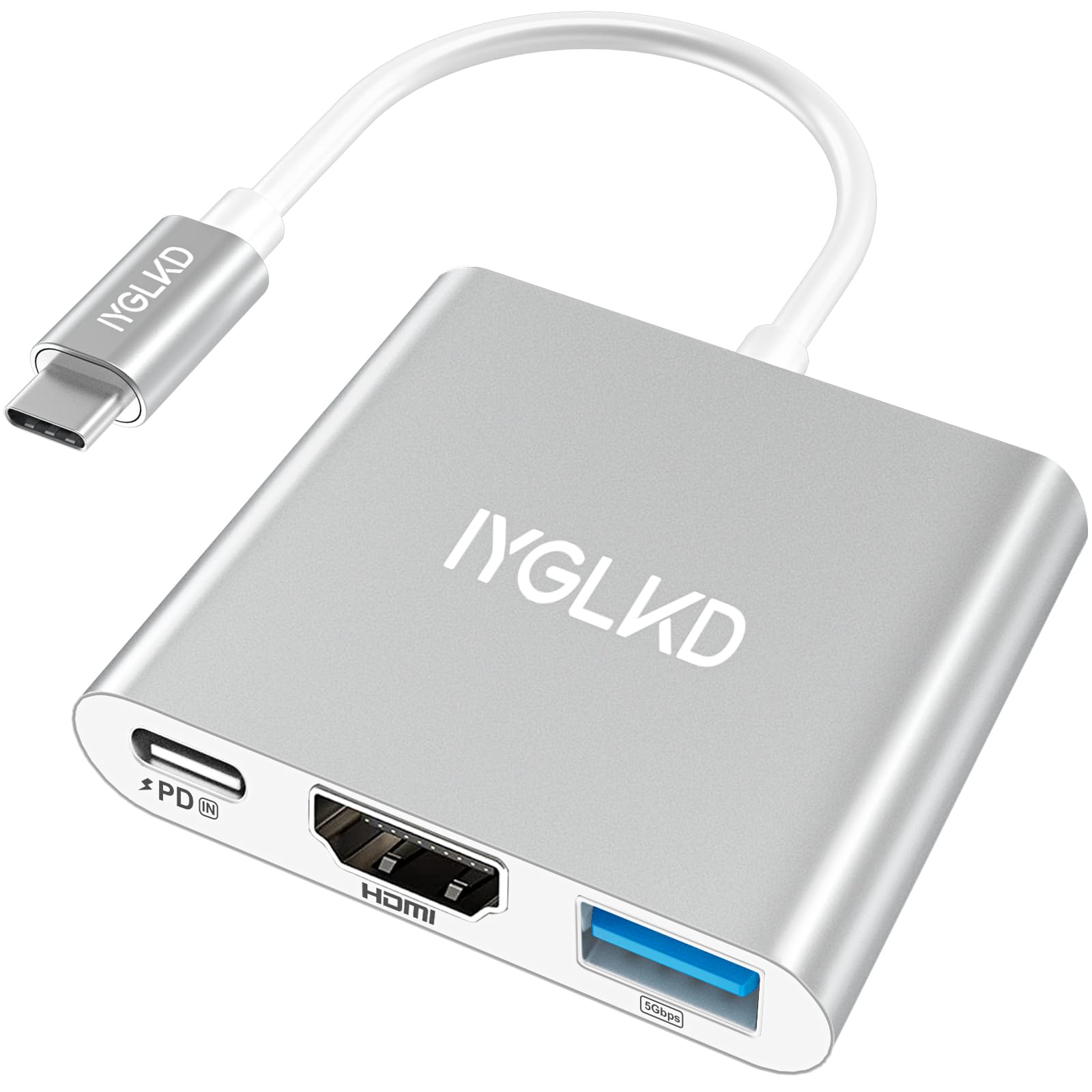 Adaptateur Type C Hub Vers HDMI 4K Convertisseur Avec USB 3.0 Et Port De Charge C USB Compatible