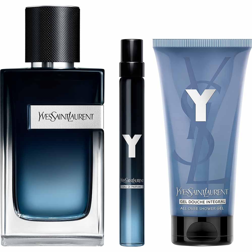 Yves Saint Laurent Zestaw upominkowy dla mężczyzn, perfumy Edp 100 ml żel pod prysznic 50 ml zapach podróżny 10 ml