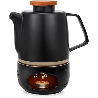 Ceramic Teapot with Strainer Insert and Warmer 850 ml