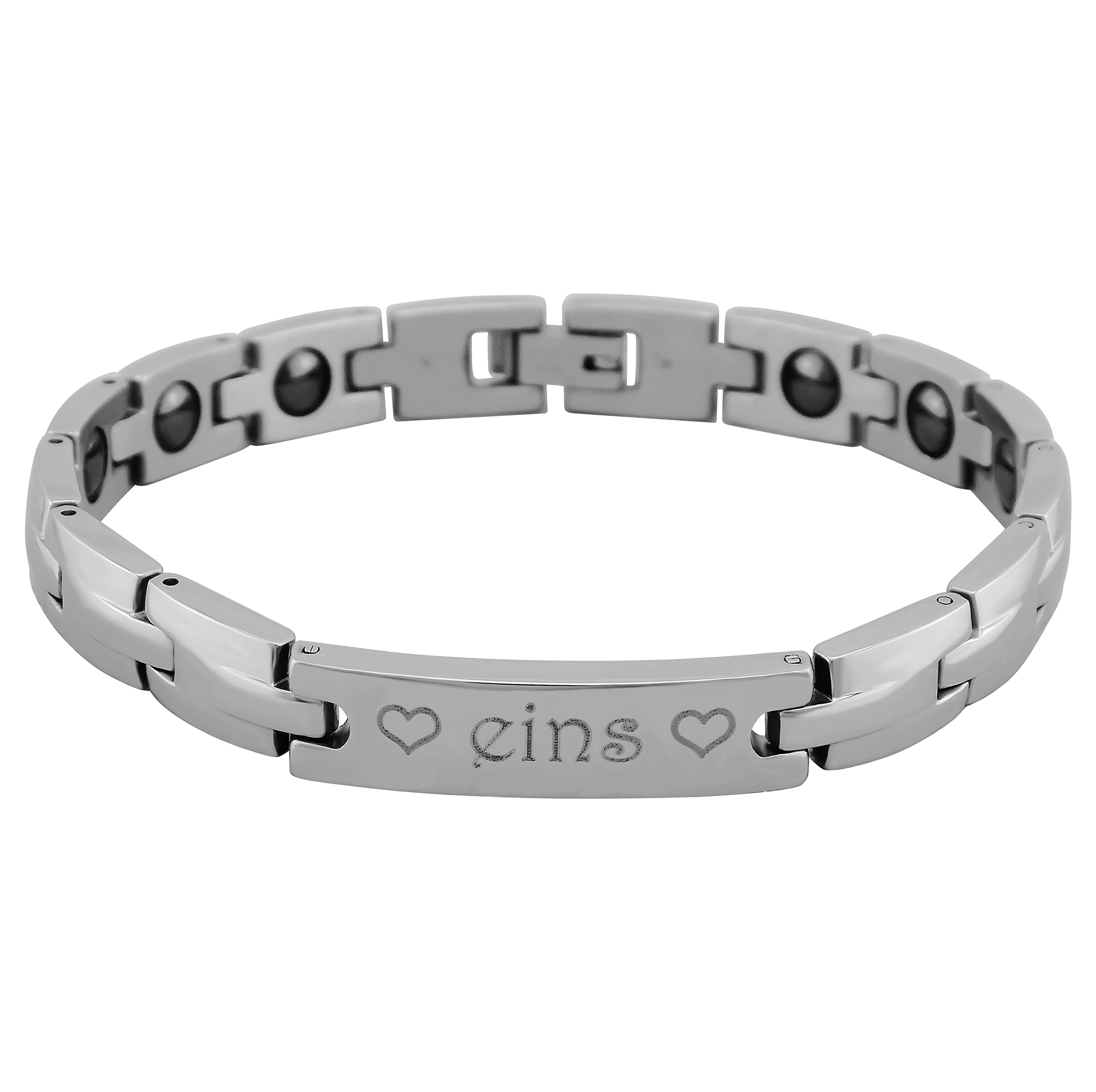 Pärchen Armband mit Gravur 2 Stück silber 21 cm | Armband personalisiert Edelstahl für Partner Familie Beste Freundin BFF | Partnerarmbänder 2er Set Armbänder für Paare