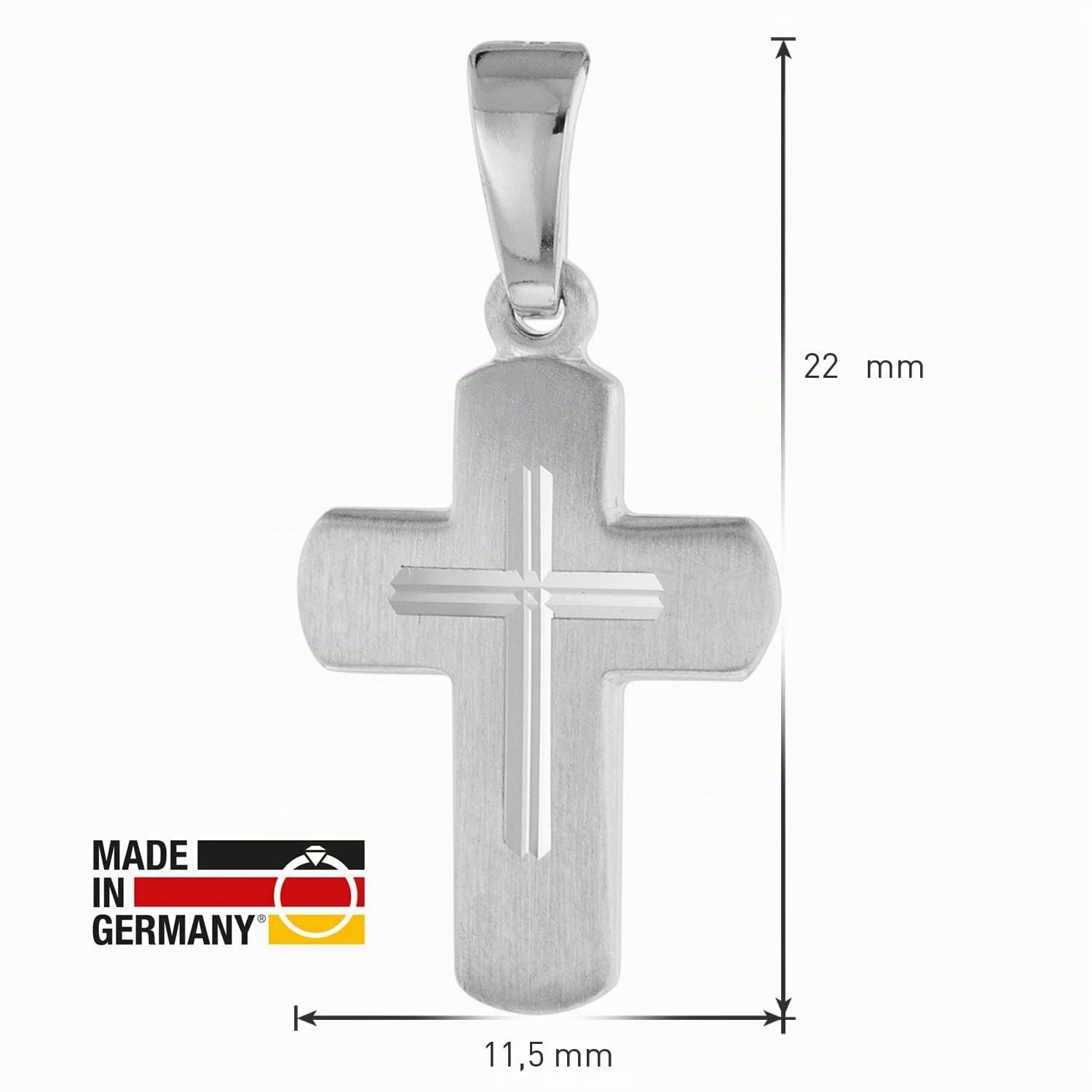 trendor Kinder-Anhänger Kreuz mit Kette 925 Silber 48887 | 925 Halskette für Mädchen und Jungen, Silberkette mit Kreuz-Anhänger, Kreuzkette