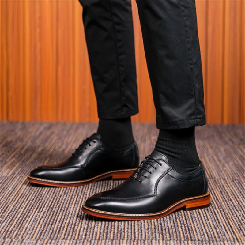 Retro Large Size Leather Shoes Men's Comfortable Rubber Soft Sole Business Formal Men Handmade Oxford Lace Up Shoes4